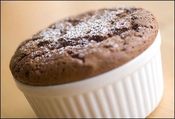 End your meal on a lighter note with individual chocolate souffle cakes