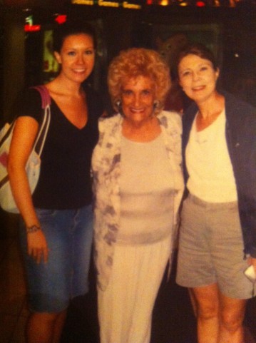 The one and only 'Olga' of Olga's Kitchen, posing with my sister and mom