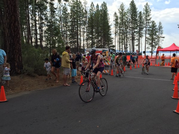 Sara headed out on the bike.